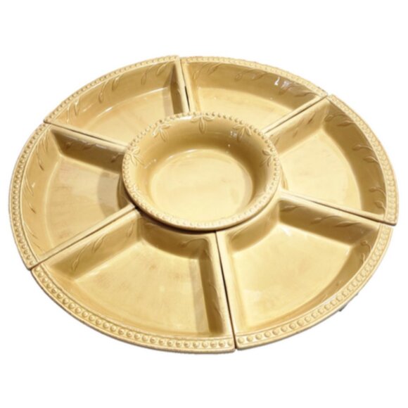 RARE Signature Sorrento Wheat Gold 8 Piece Lazy Susan - Picture 3 of 13